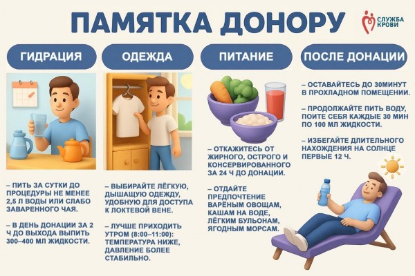 Как организовать безопасную донацию в тёплую пору?